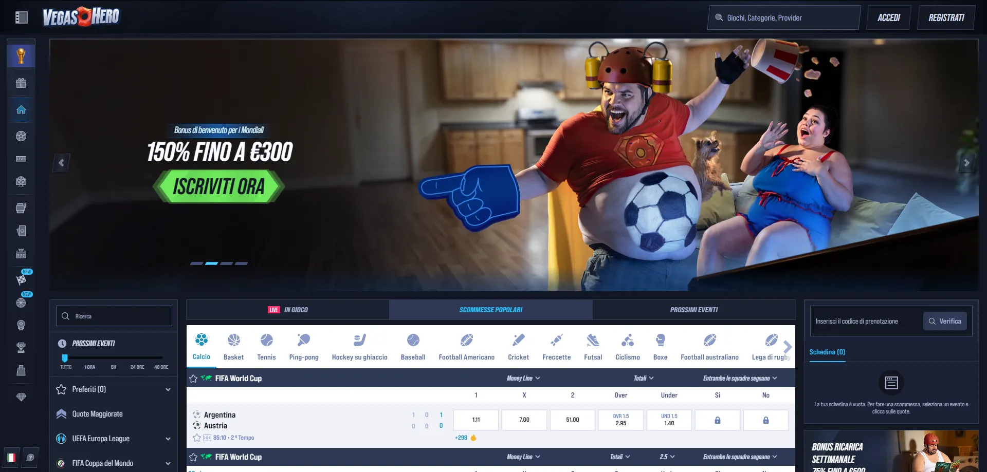 VegasHero Casino panoramica affidabilità e licenza per l'Italia